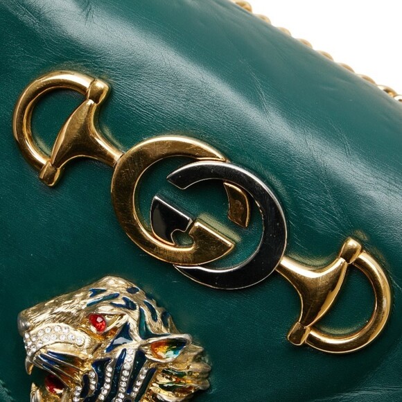 GUCCI Green Leather Shoulder Bag - Picture 9 of 16